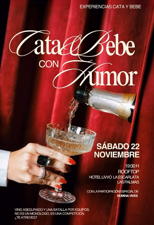 "Cata & Bebe con Humor" en el Rooftop del Hotel LIVVO La Escarlata, Las Palmas de Gran Canaria.