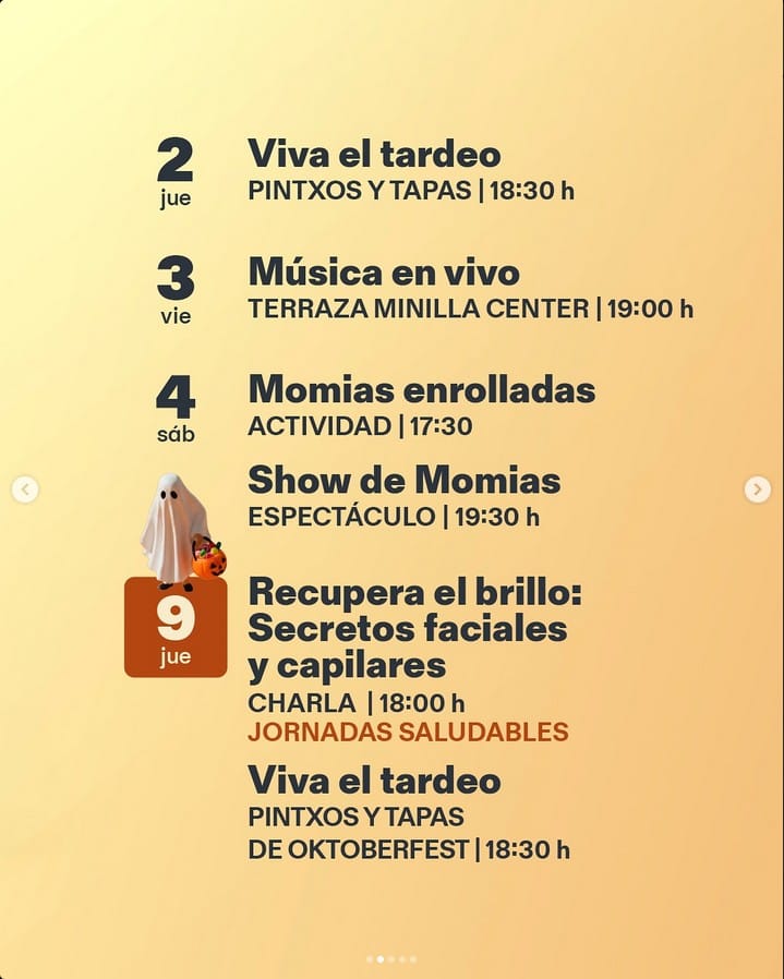 Actividades Minilla Center 1ª semana Octubre