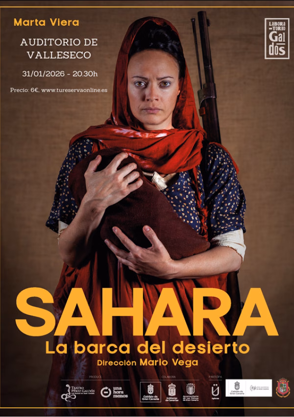 Obra de Teatro "Sahara: La barca del desierto" en el Auditorio de Valleseco, Gran Canaria.
