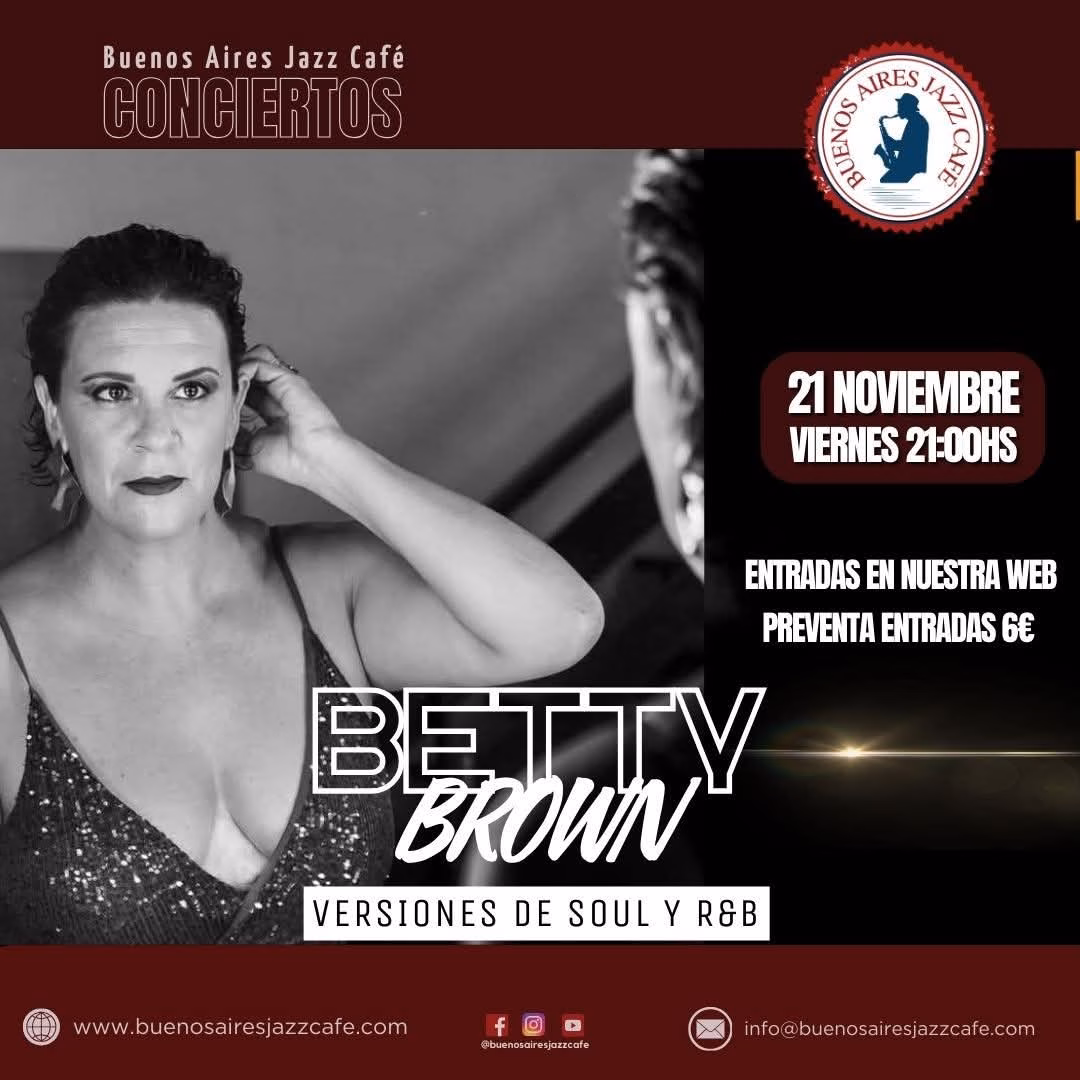 Concierto Baires – Betty Brown con “Dival del Soul” en Buenos Aires Jazz Café, Las Palmas de Gran Canaria.