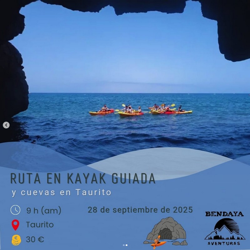 Deporte - Ruta guiada en Kayak por cuevas de Taurito, Mogán, con Bendaya Aventuras.