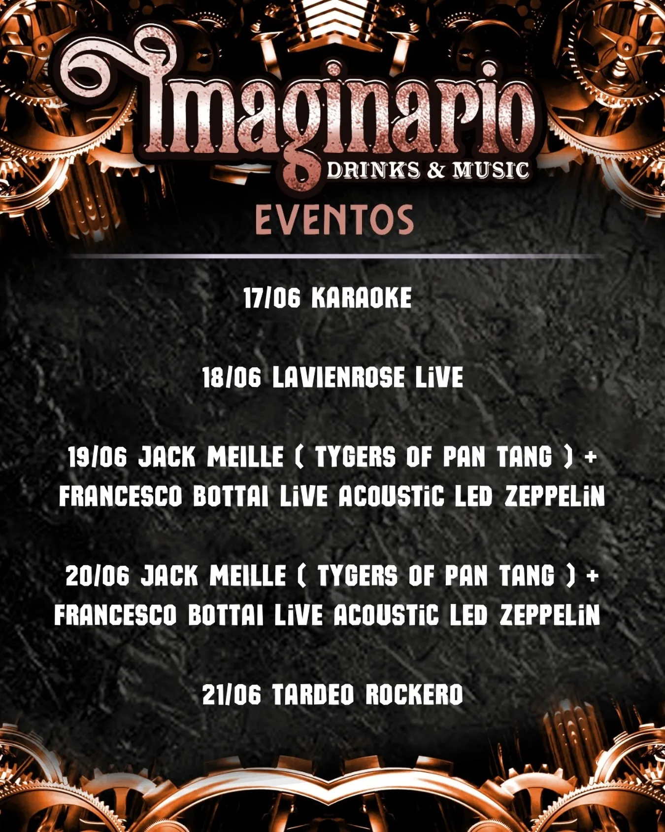 Programa Imaginario Drinks & Music 3ª semana junio