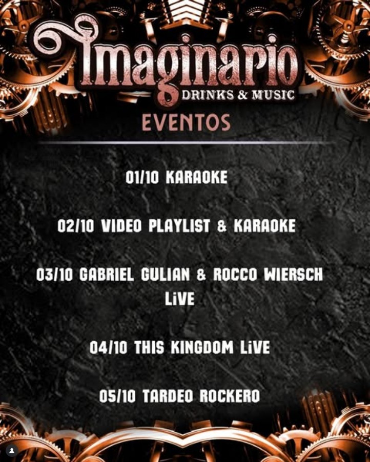 Programa Imaginario Drinks & Music 1ª semana Octubre