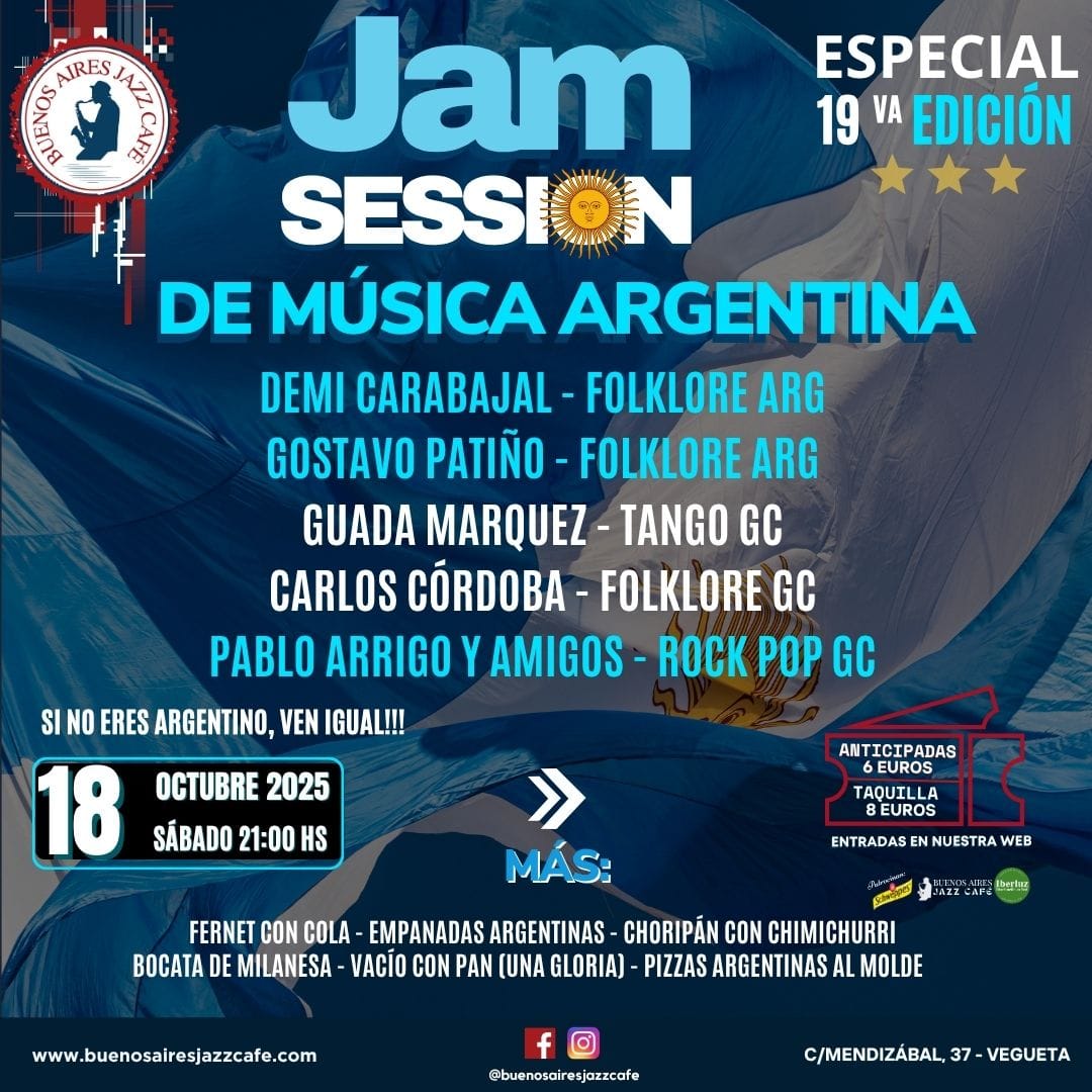 Concierto Baires – Jam Session Argentina en Buenos Aires Jazz Café, Las Palmas de Gran Canaria.