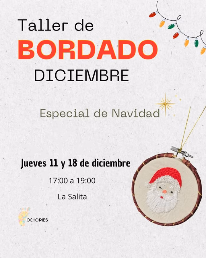 Taller de Bordado con Ody Campanioni por 8pies en La Salita, Arucas, Gran Canaria.