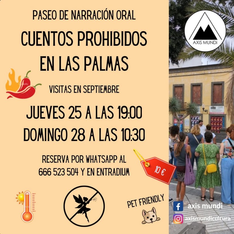 Visita guiada - Ruta de los Cuentos Prohibidos desde la Alameda de Colón, Las Palmas de Gran Canaria.