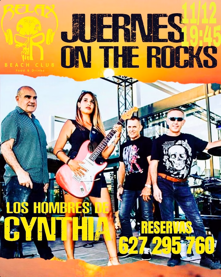 Música - Los Hombres de Cynthia en el Relax Beach Club de la Playa de San Agustín, San Bartolomé, Gran Canaria.