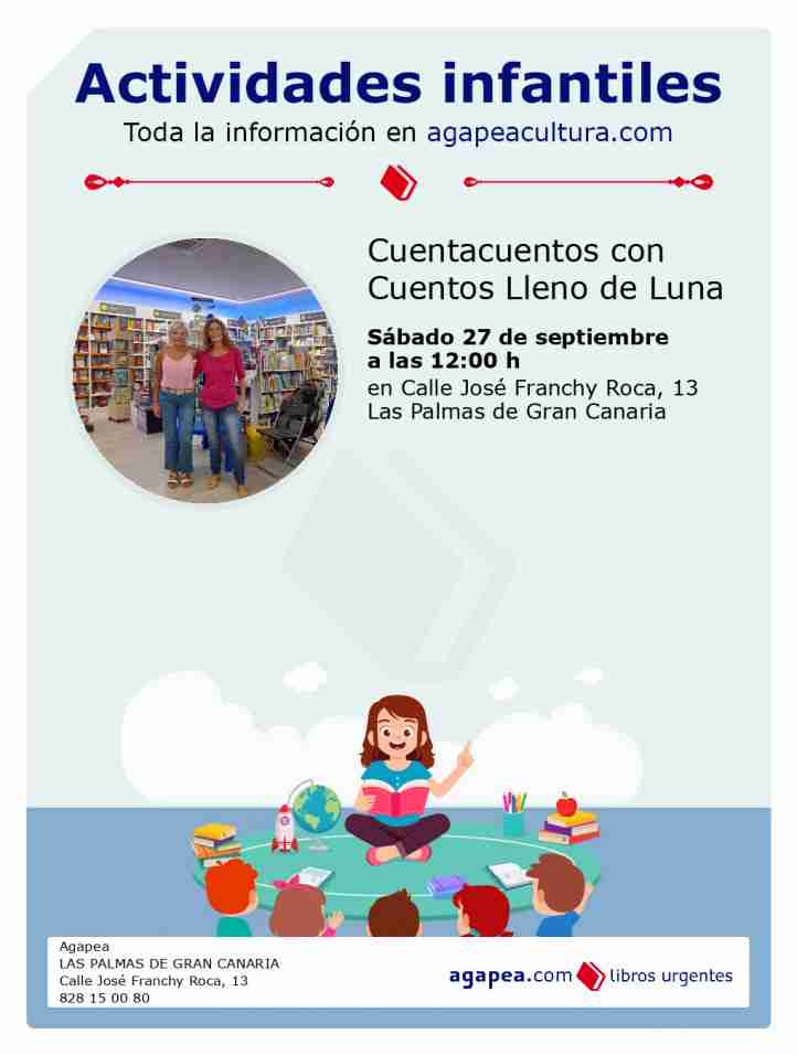 Narración - Cuentacuentos de bienvenida al otoño con Cuentos llenos de luna en Librería Agapea Las Palmas, Gran Canaria.