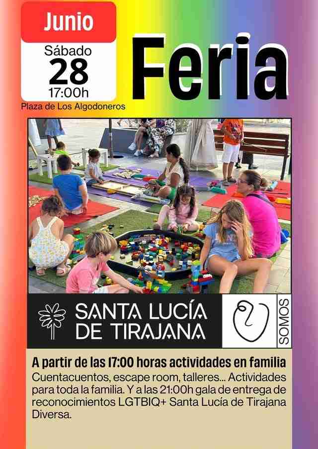 Feria de actividades en familia en la Plaza de los Algodoneros, Vecindario, Santa Lucía, Gran Canaria.