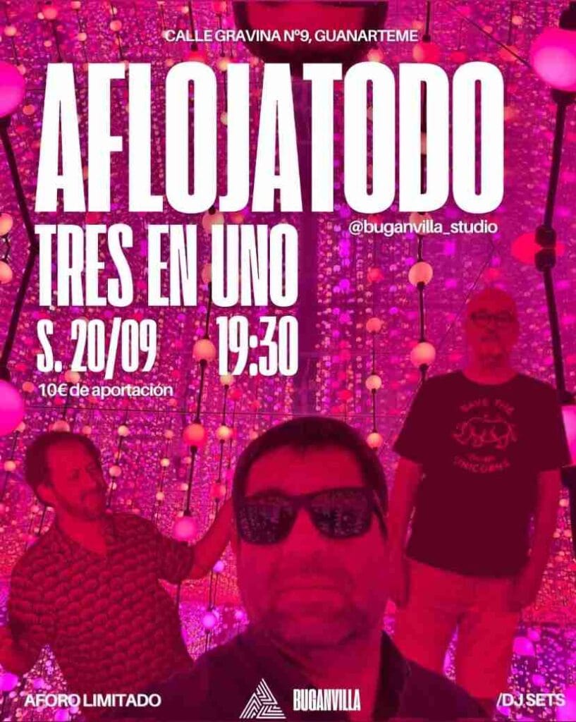 Fiesta "Aflojatodo Dj Set" en Buganvilla Studio, Las Palmas de Gran Canaria.