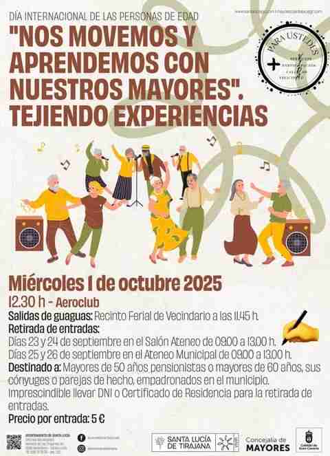 Nos movemos y aprendemos con nuestros mayores, tejiendo experiencias en el Día de las Personas de Edad, en el Aeroclub, San Bartolomé, Gran Canaria.