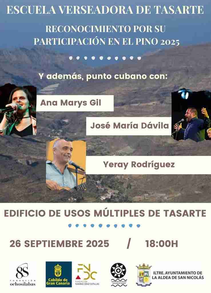 Escuela Verseadora de Tasarte - Reconocimiento y punto cubano en el Edificio de Usos Múltiples de Tasarte, La Aldea, Gran Canaria.