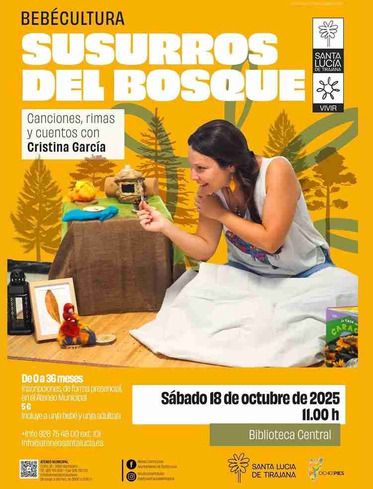 Infantil - Bebécultura “Susurros del bosque” a cargo de Cristina García en la Bebéteca Masía Catalana de Vecindario, Gran Canaria.