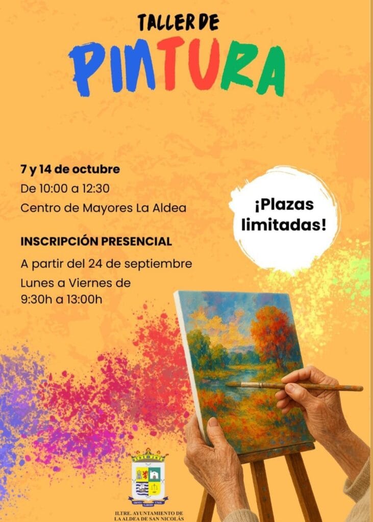 Taller de Pintura en el Centro de Mayores de La Aldea, Gran Canaria.
