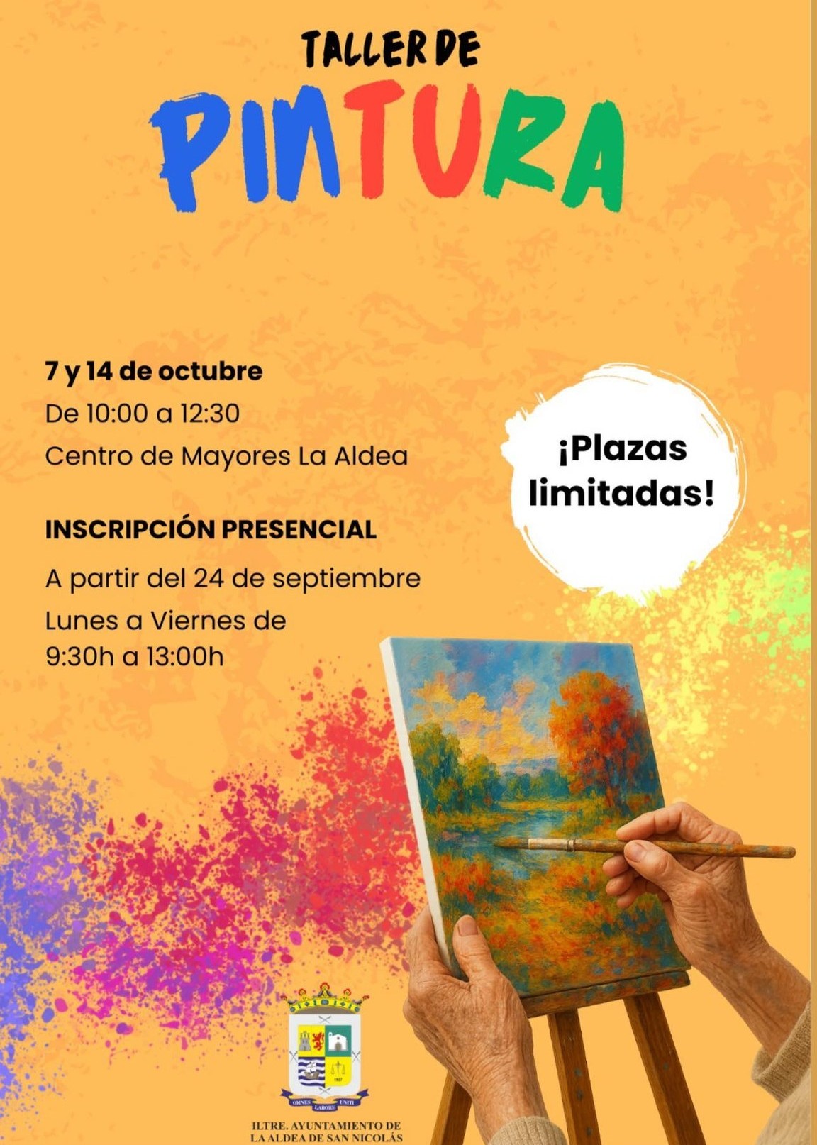 Taller de Pintura en el Centro de Mayores de La Aldea, Gran Canaria.