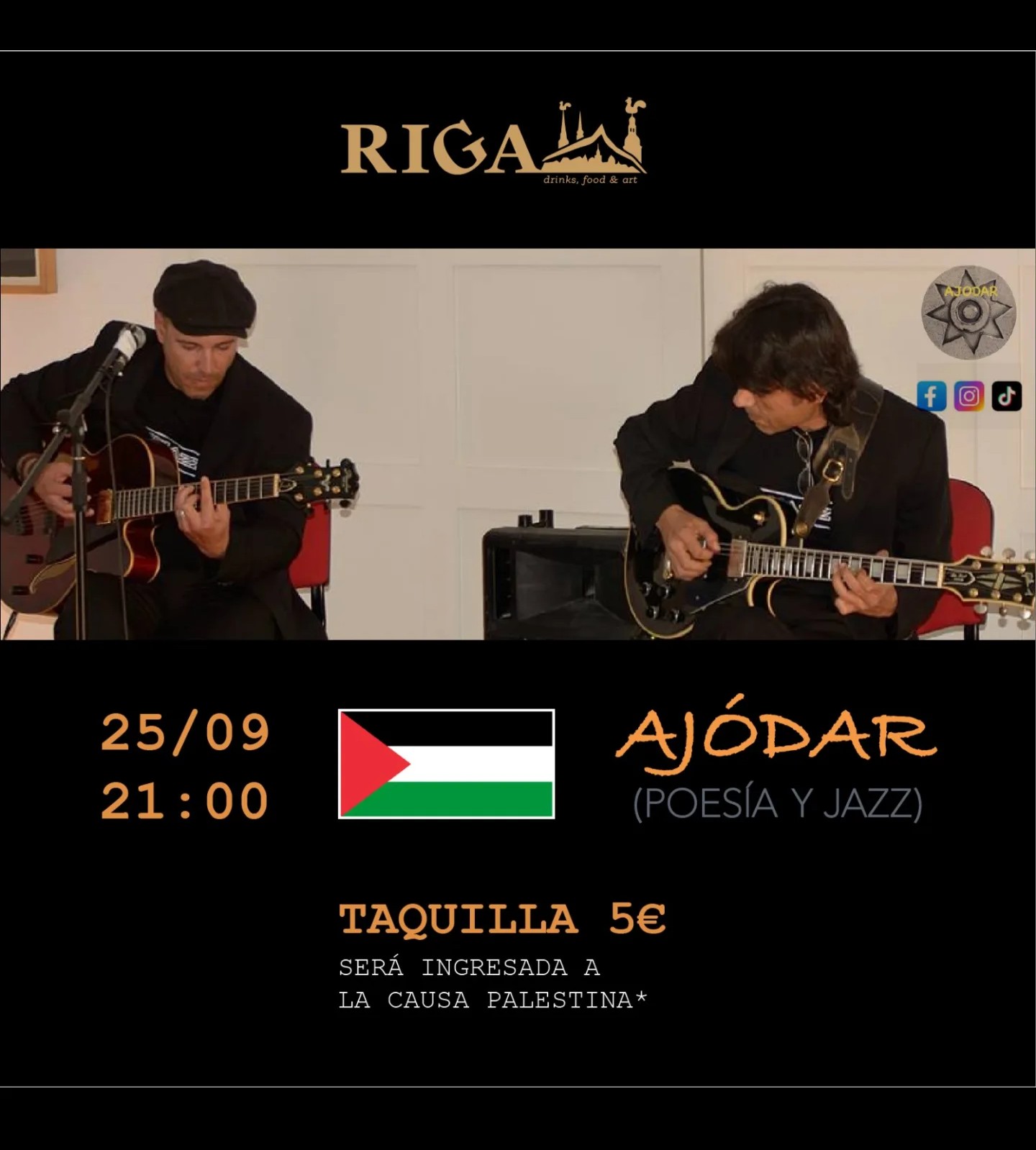 Música - Ajódar, poesía y jazz en RIGA Art Café, Las Palmas de Gran Canaria.