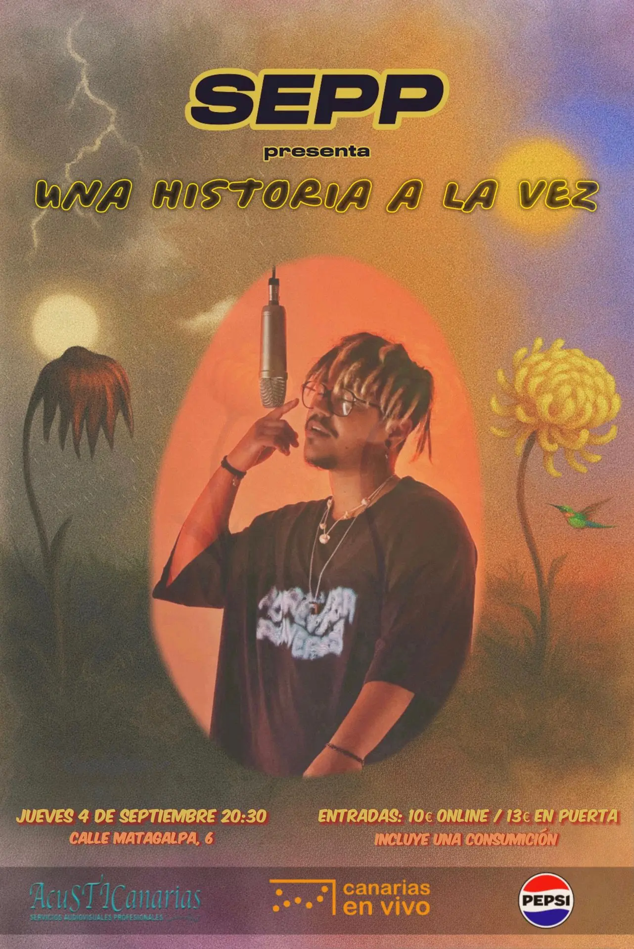 Concierto - Presentación de "Una historia a la vez" de Sepp en la Sala Canarias en Vivo, Las Palmas de Gran Canaria.