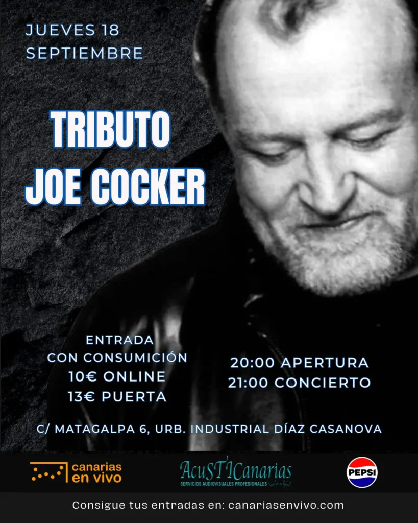 Concierto de Oliver Sieler - Tributo a Joe Cocker en la Sala Canarias En Vivo, Las Palmas de Gran Canaria.