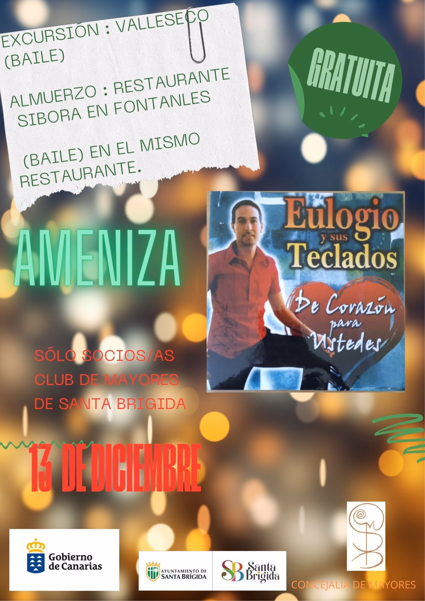 Excursión para Mayores de Santa Brígida a Valleseco-Fontanales organizada por el Club Municipal de Mayores de Santa Brígida, Gran Canaria.