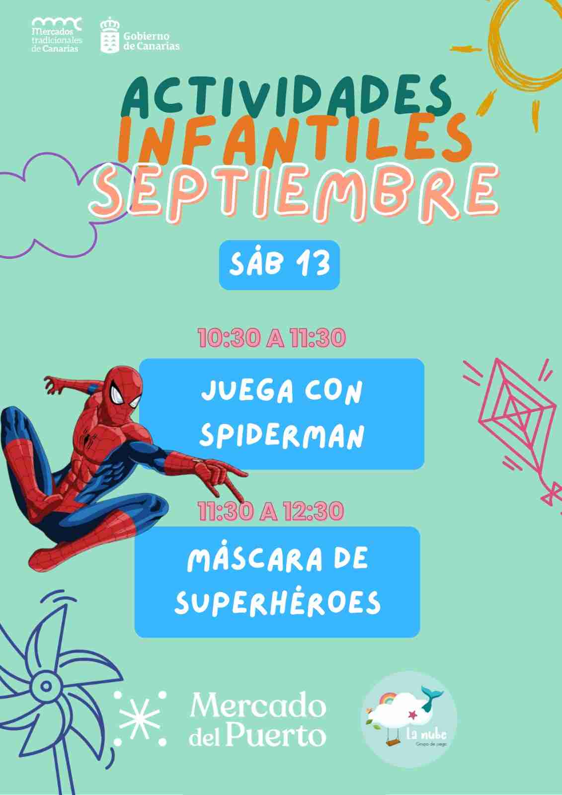 Actividades infantiles en el Mercado del Puerto, Las Palmas de Gran Canaria.