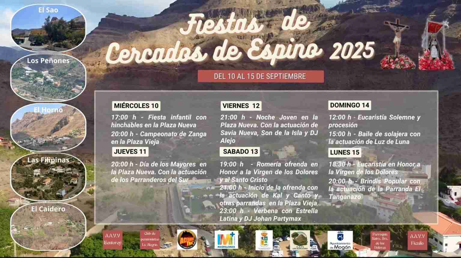 Programa de las Fiestas de Los Dolores y Santo Cristo en Cercados de Espino, San Bartolomé de Tirajana, Gran Canaria