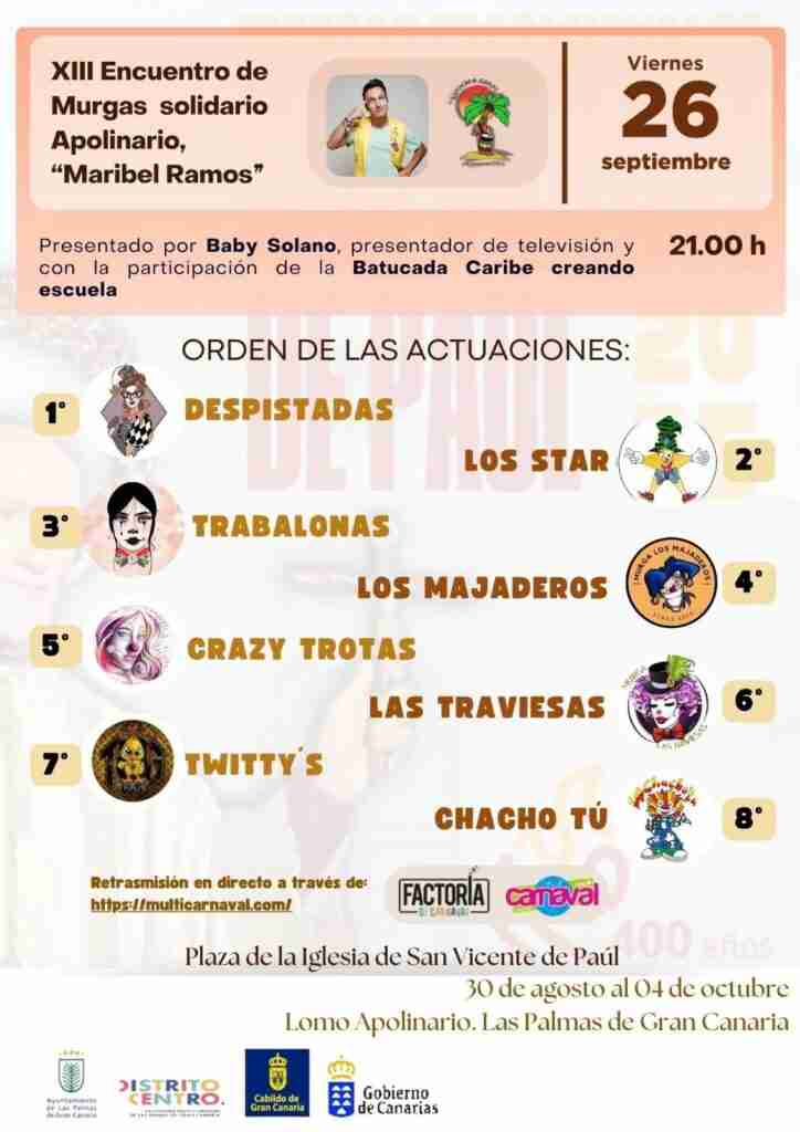 Programa de las Fiestas de San Vicente de Paúl en Lomo Apolinario, Las Palmas de Gran Canaria, del 26 de septiembre: