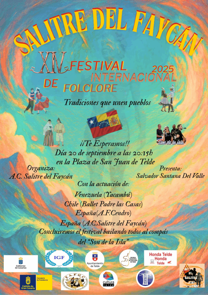 Festival Internacional de Folklore "Salitre del Faycán" en la Plaza de San Juan, Telde, Gran Canaria.