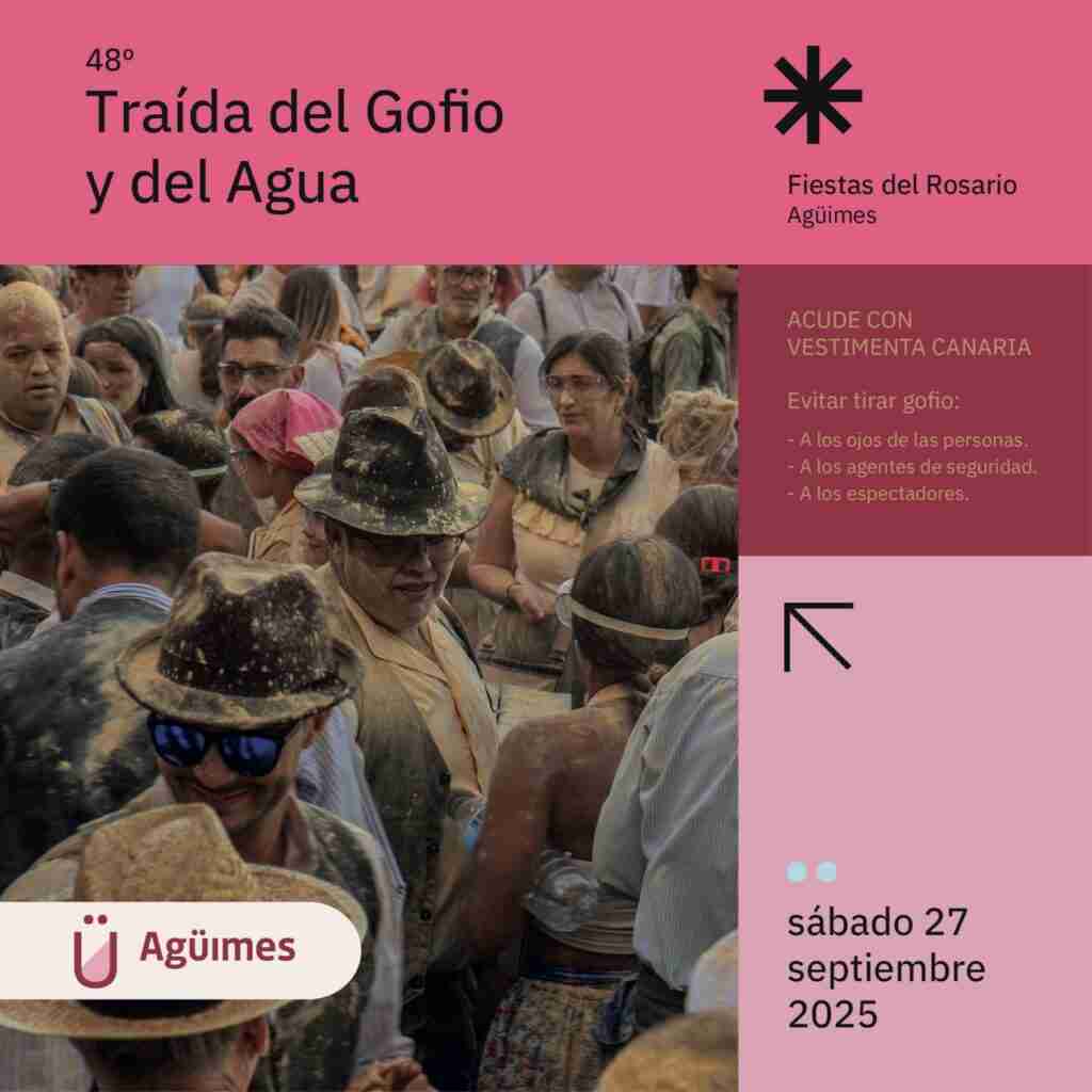 Programa del día de la Subida del Millo de las Fiestas del Rosario de Agüimes, Gran Canaria, el 20 de septiembre