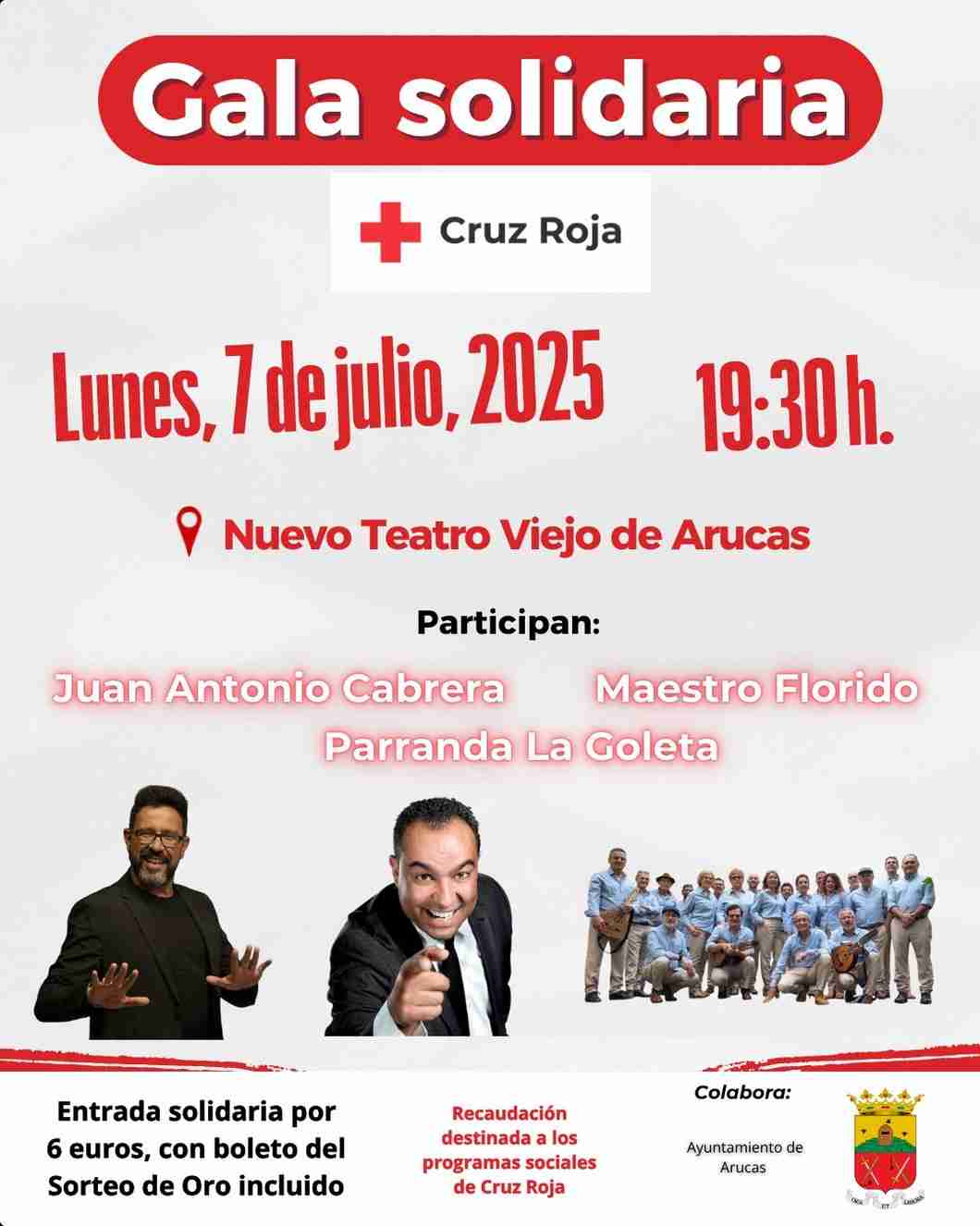 Gala Solidaria de la Cruz Roja en el Nuevo Teatro Viejo de Arucas, Gran Canaria.