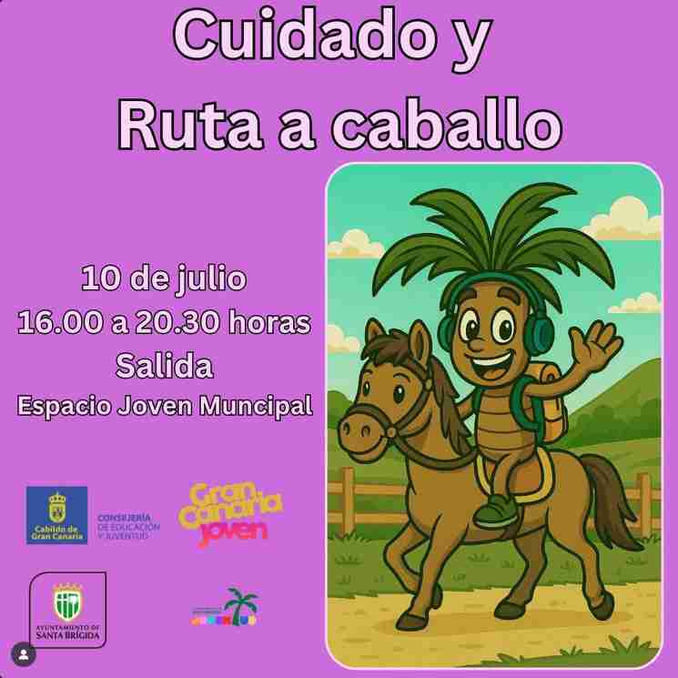 Taller "Ruta y cuidados del caballo" organizado por Juventud de Santa Brígida, en el Espacio Joven Municipal, Gran Canaria.
