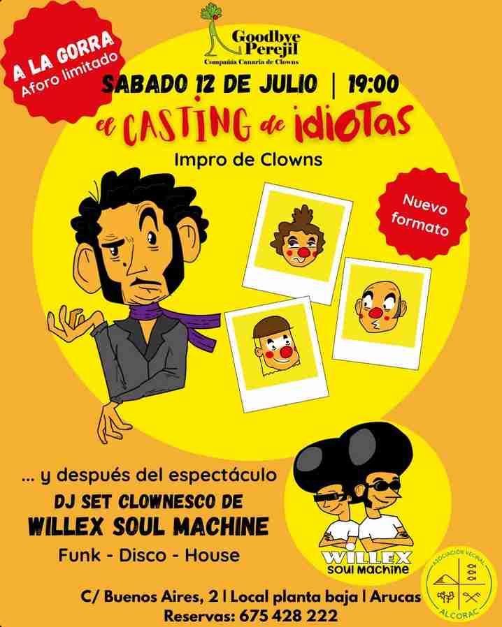 Humor con sesión doble de Clowns en la Asociación Vecinal Alcorac, Arucas, Gran Canaria.