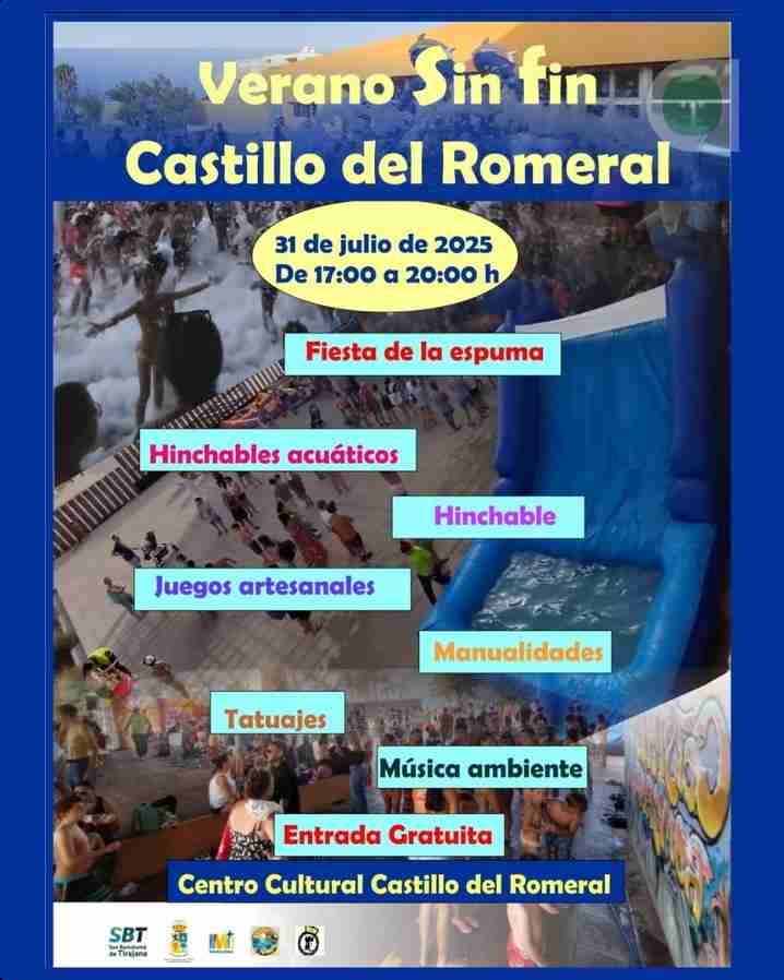 Fiesta "Verano Sin Fin" para todos los públicos en el Centro Cultural Castillo del Romeral, San Bartolomé, Gran Canaria.