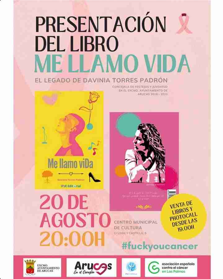 Presentación del libro "Me llamo vida" de Davinia Torres Padrón en el Centro Municipal de Cultura de Arucas, Gran Canaria.