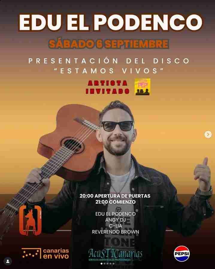 Concierto - Presentación "Estamos Vivos" de Edu el Podenco en la Sala Canarias en Vivo, Las Palmas de Gran Canaria.