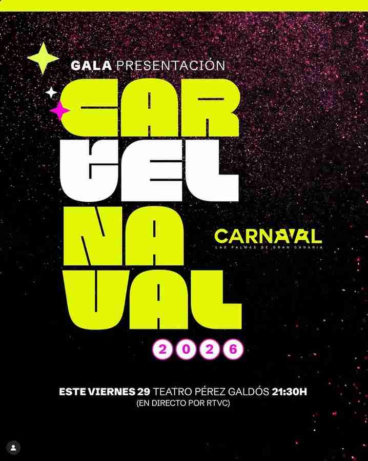 Gala de Presentación del Cartel del Carnaval de Las Palmas de Gran Canaria 2026, en el Teatro Pérez Galdós.