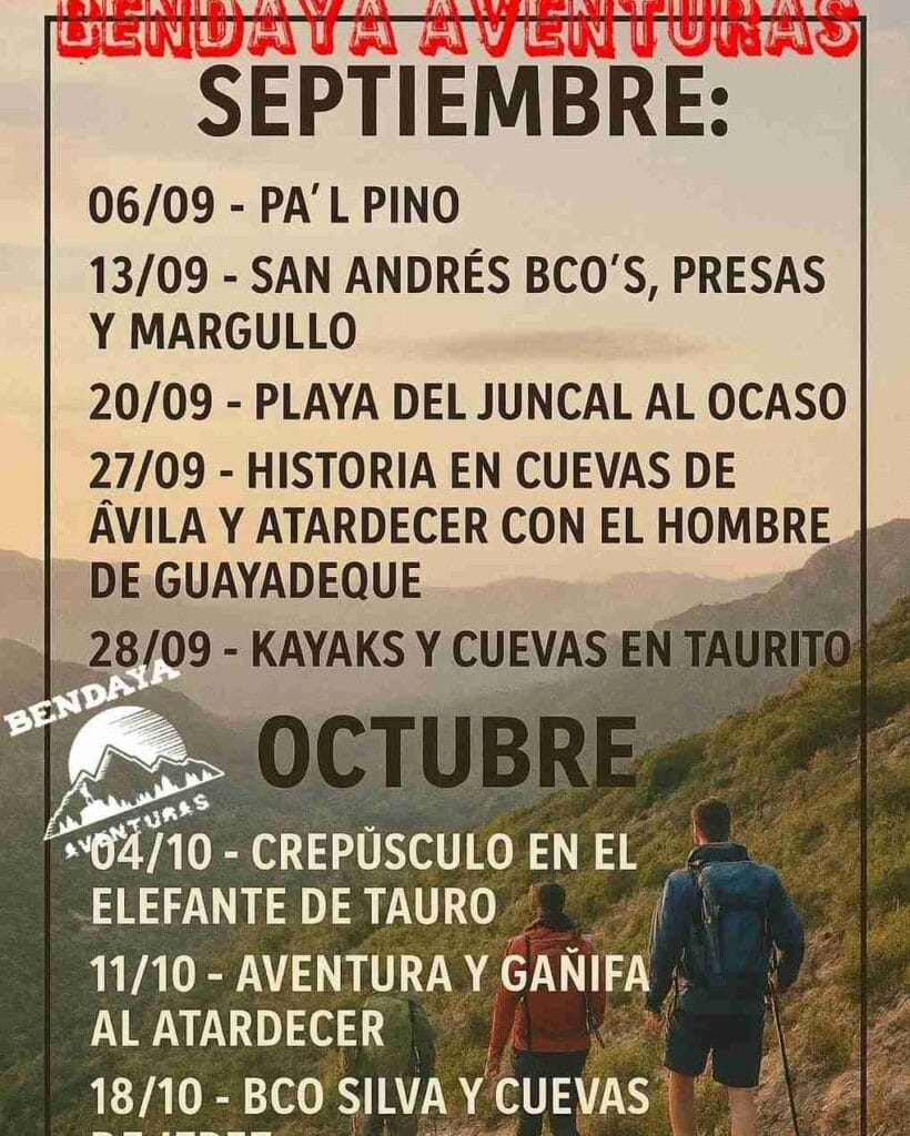 Senderismo - Bendaya Aventuras Septiembre - Octubre