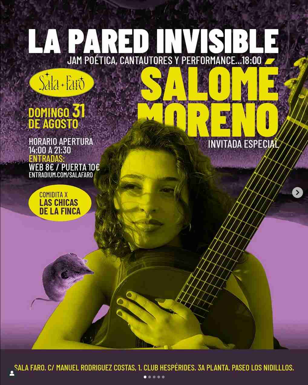 Música "La pared invisible", jam poética, cantautores y performance en Sala Faro, Las Palmas de Gran Canaria.