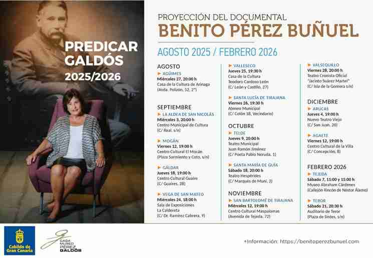 Proyecciones del documental “Benito Pérez Buñuel” dedicadas a la memoria de Yolanda Arencibia.