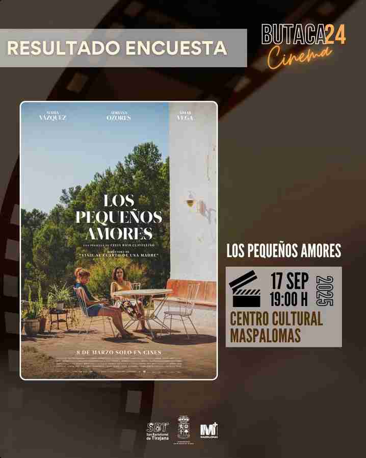 Proyección de la película "Los pequeños amores" del ciclo Butaca24 Cinema en el Centro Cultural de Maspalomas, San Bartolomé de Tirajana, Gran Canaria.