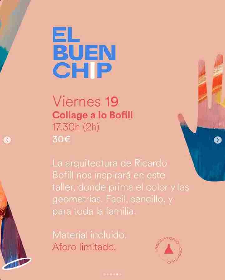 Taller de El buen chip "Collage a lo Bofill" en Barbecho Laboratorio Creativo, Las Palmas de Gran Canaria.