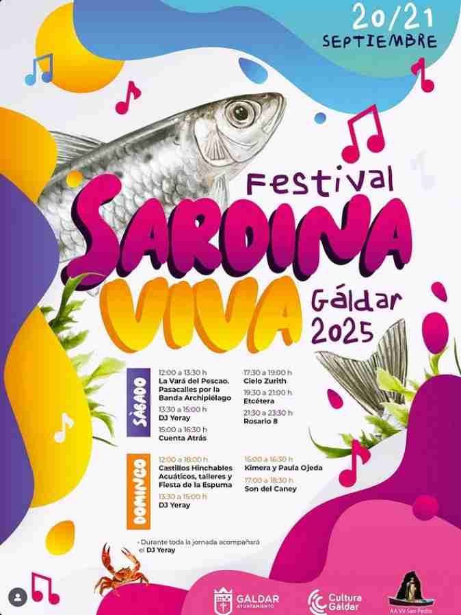Festival Sardina Viva el 20 y 21 de septiembre en Sardina del Norte, Gáldar, Gran Canaria.
