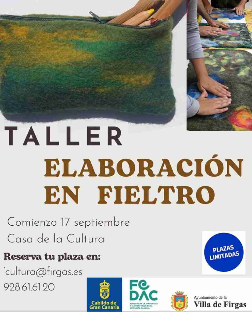 Taller de Elaboración en fieltro en la Casa de la Cultura de Firgas, Gran Canaria.