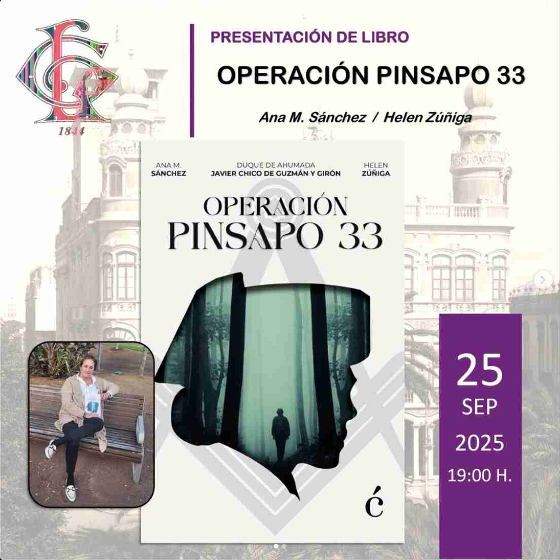 Presentación del libro "Operación Pinsapo 33" de Ana M. Sánchez y Helen Zúñiga en el Gabinete Literario, Las Palmas de Gran Canaria.