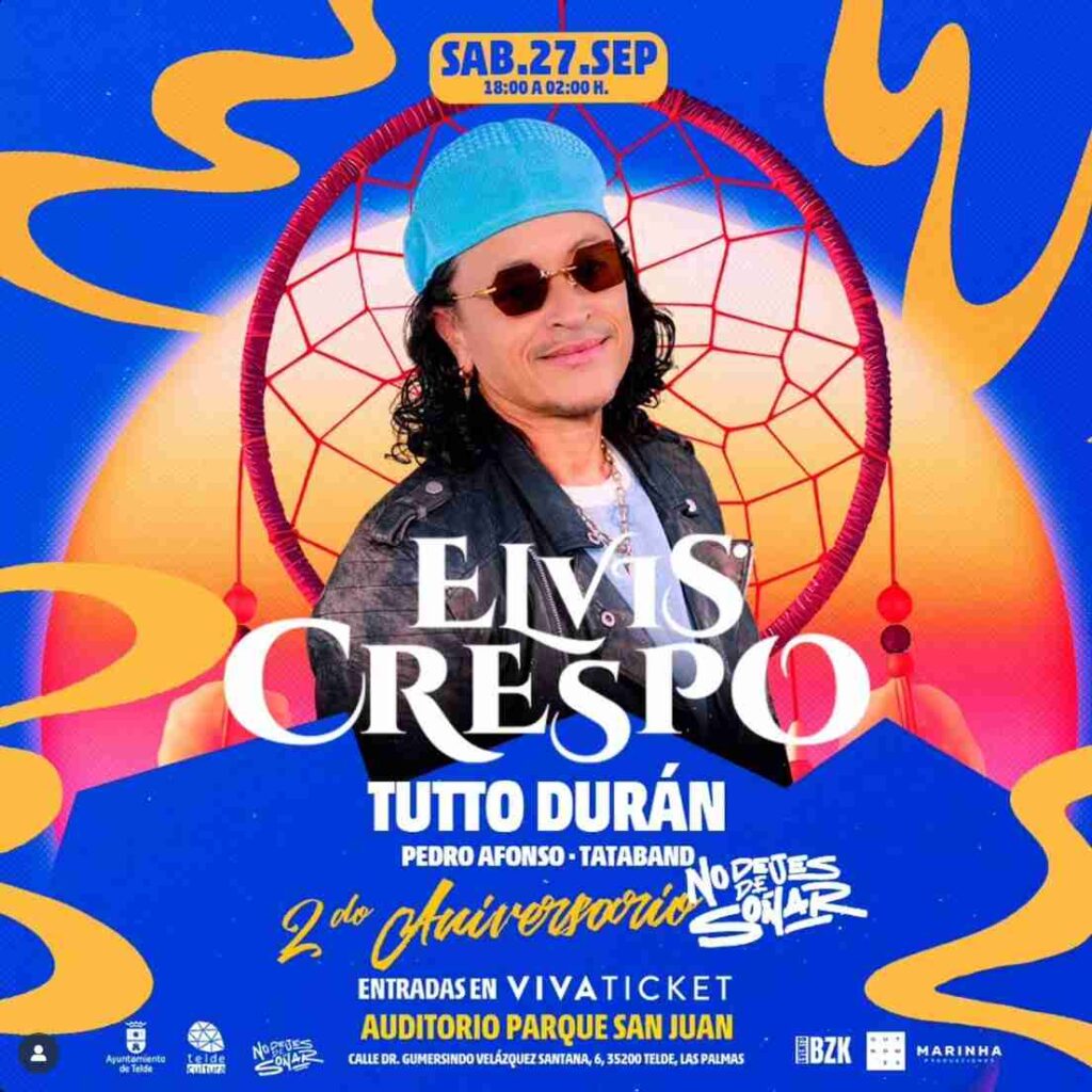 Concierto de Elvis Crespo y artistas invitados en el Auditorio Parque San Juan, Telde, Gran Canaria.
