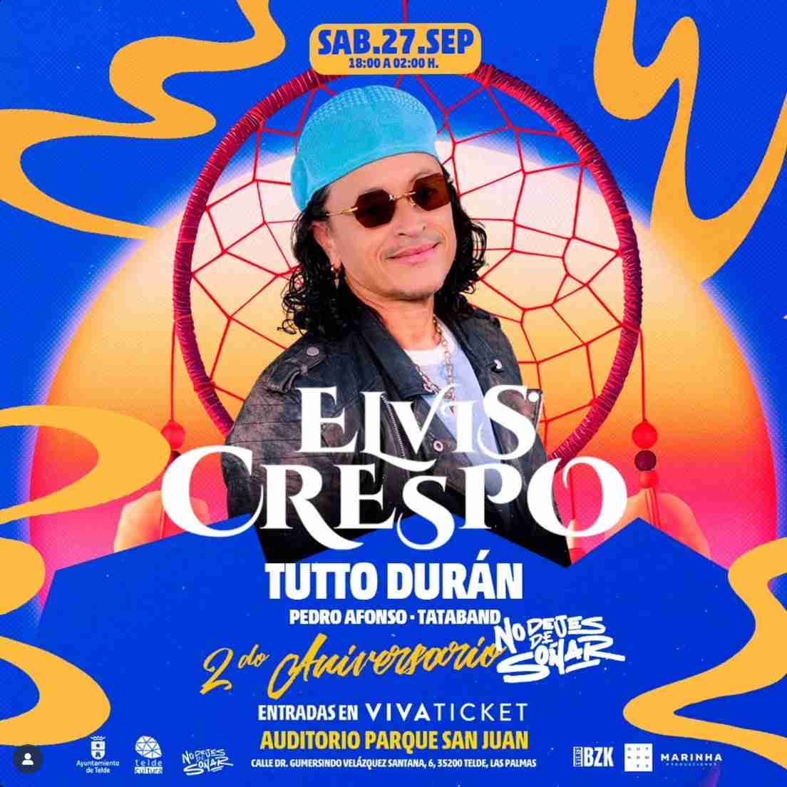 Concierto de Elvis Crespo y artistas invitados en el Auditorio Parque San Juan, Telde, Gran Canaria.