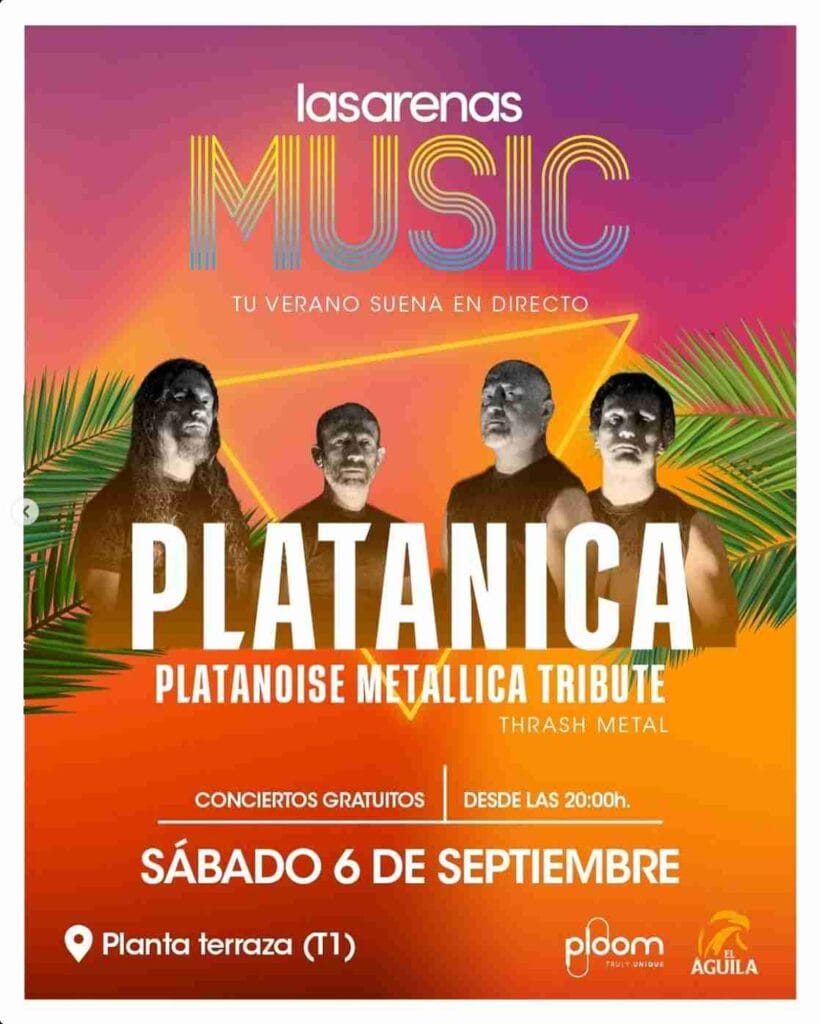 Concierto de "Platanica", Platanoise Metallica Tribute en el CC Las Arenas, Las Palmas de Gran Canaria.