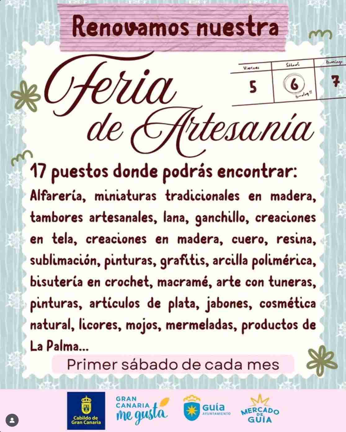 Feria de Artesanía en el Mercado de Guía, Gran Canaria.