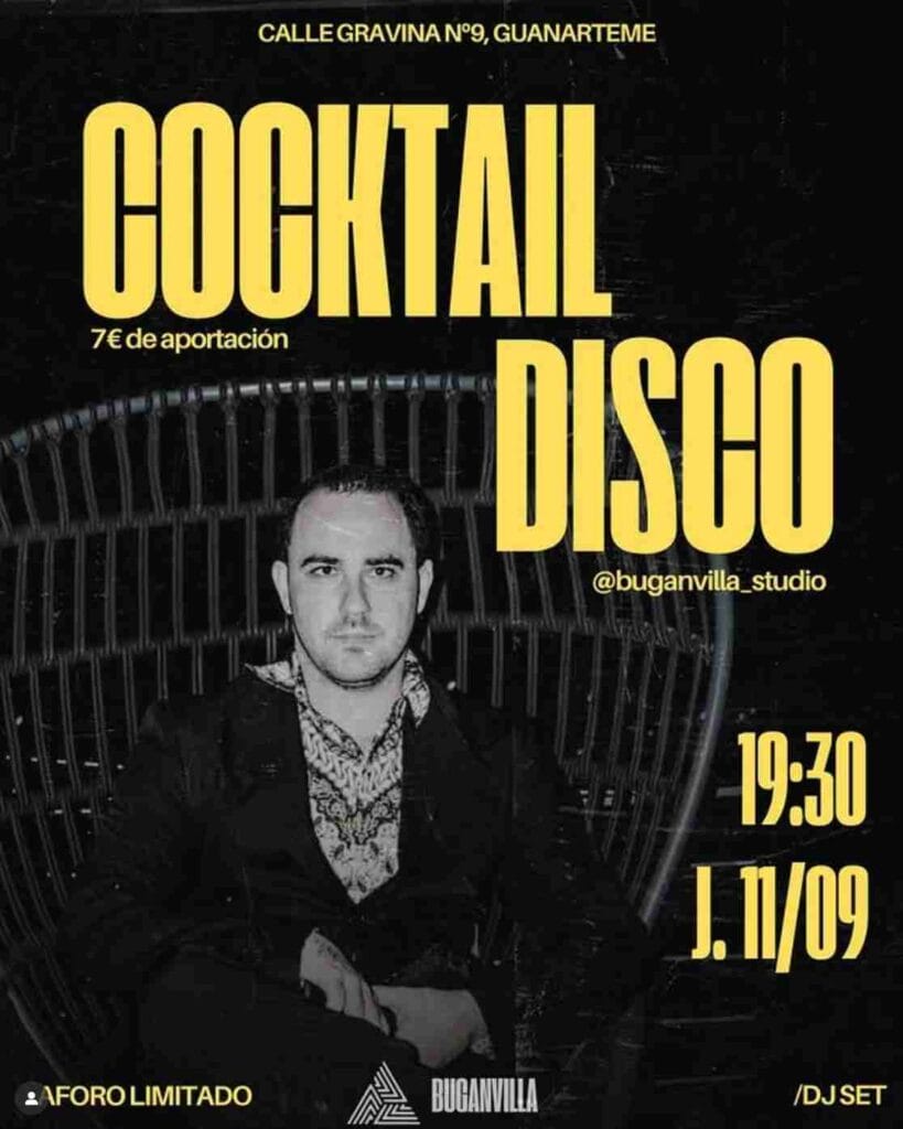 Fiesta "Cocktail disco" en Buganvilla Studio, Las Palmas de Gran Canaria.