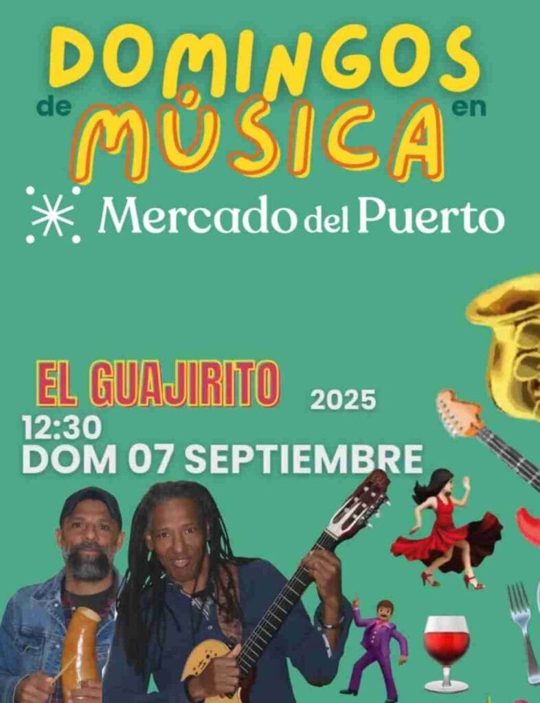 Concierto de El Guajirito en los Domingos de Música del Mercado del Puerto, Las Palmas de Gran Canaria.