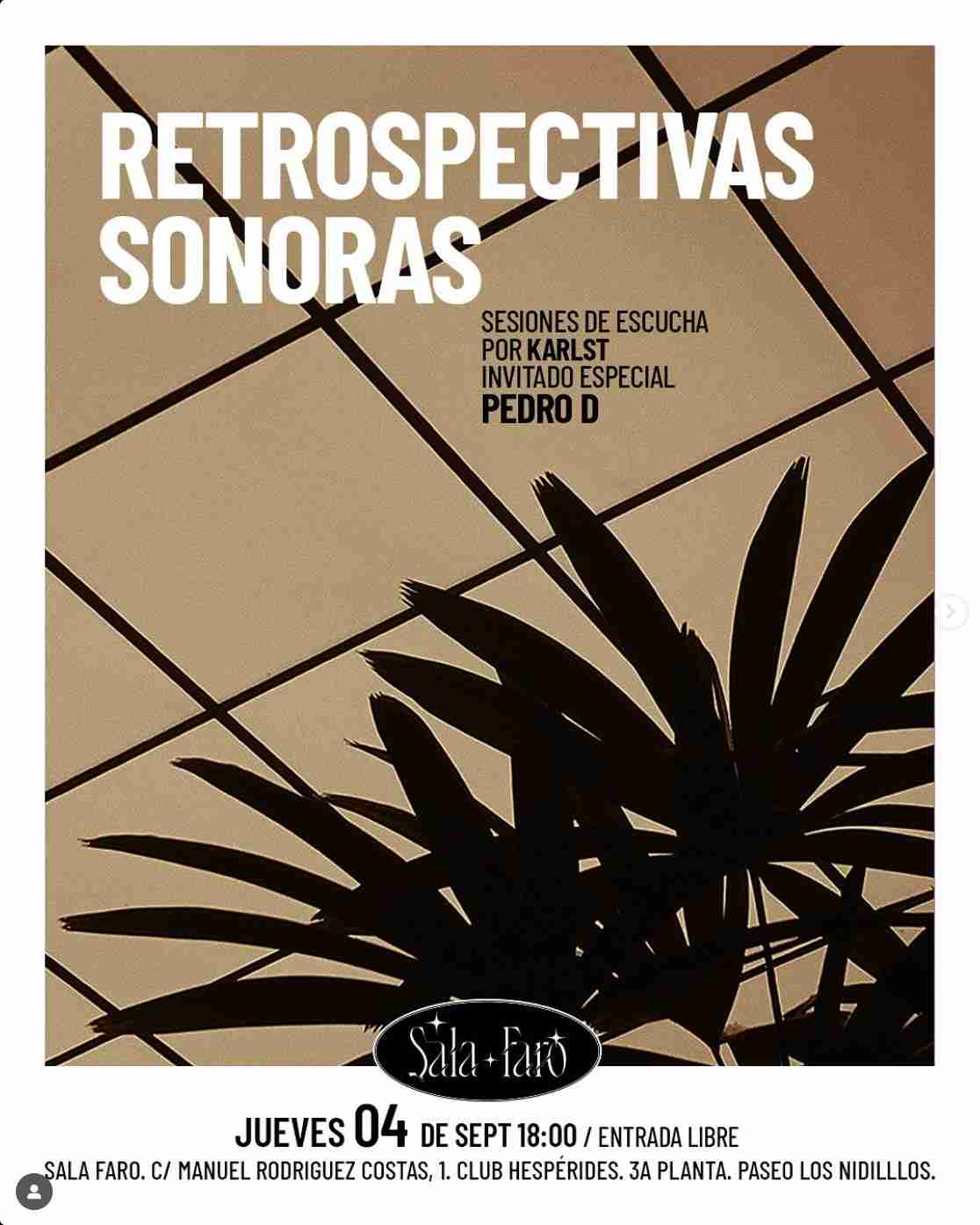 Música - Retrospectivas Sonoras, sesiones de escucha por Karlst en Sala Faro, Las Palmas de Gran Canaria.